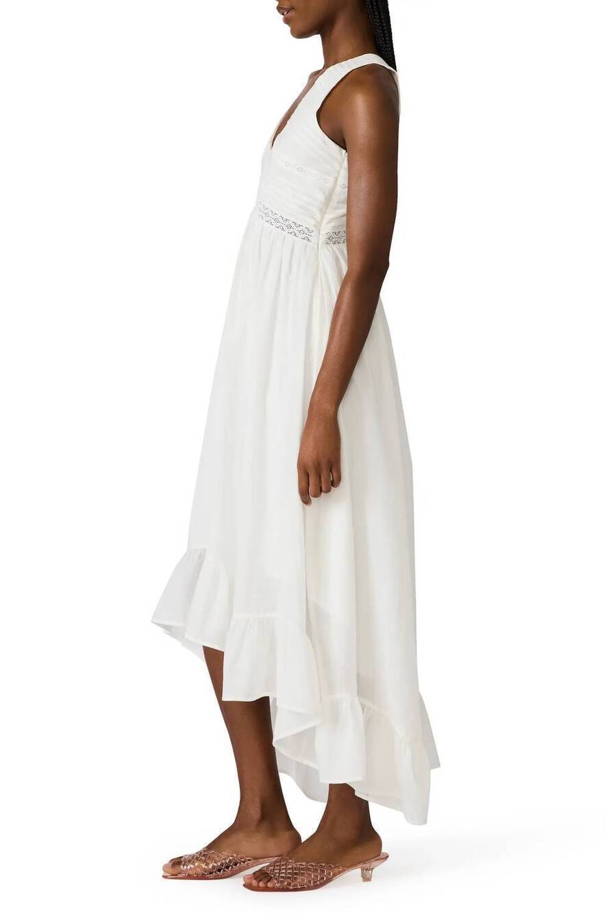 NEW STEVE MADDEN miah lace trim sleeveless high-low maxi dress in antique - Picture 4 of 4